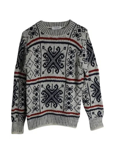 Pre-owned Thom Browne Fair Isle Crew-neck Sweater In Neutral