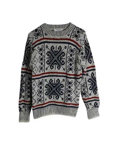 Thom Browne Fair Isle Crewneck Sweater In Multicolor Wool And Mohair