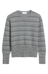 Thom Browne Fair Isle Float Jacquard Cashmere Sweater In Gray