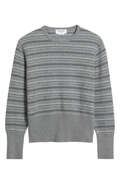 THOM BROWNE THOM BROWNE FAIR ISLE FLOAT JACQUARD CASHMERE SWEATER