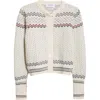 Thom Browne Fair Isle Float Jacquard Wool & Cashmere Cardigan In Red