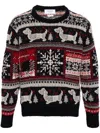 Thom Browne Fair Isle Intarsia Jumper In Blue