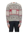 Thom Browne Fair Isle Intarsia Jumper In Gray