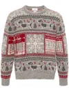 Thom Browne Fair Isle Intarsia Jumper In Grey