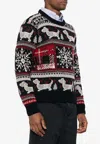 Thom Browne Fair Isle Intarsia Wool Sweater In Animal Print