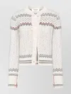 Thom Browne Fairisle Patterned Cropped Cardigan In White