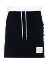 Thom Browne Blocked 4 Bar Mini Skirt With Side Slits In Black