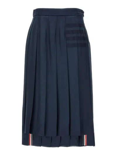 Thom Browne Pleated Skirt In Blue