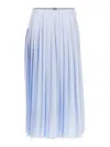 Thom Browne Awning Striped Poplin Funmix Pleated Skirt In Blue