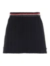 Thom Browne Elegant Thigh-length Side Tab Skirt In Black