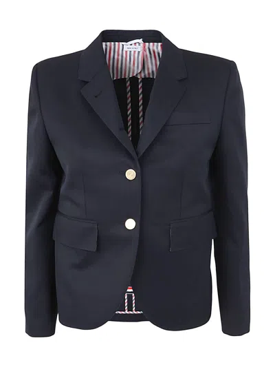 THOM BROWNE HIGH ARMHOLE SPORTCOAT IN WOOL GABARDINE,FBC010H.F0169 415 NAVY