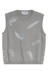 Thom Browne Feather Intarsia Cashmere Sweater Vest