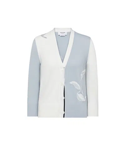 Thom Browne Feather-intarsia Cotton Cardigan