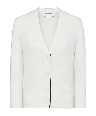 Thom Browne Feather-intarsia Cotton Cardigan