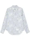 Thom Browne 羽毛印花真丝衬衫