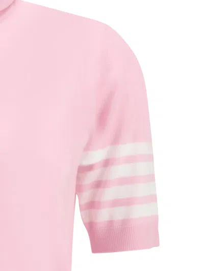 Thom Browne Fine Ribbed Virgin Wool Turtleneck Sweater In Pink