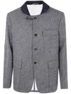 Thom Browne Fisherman Shawl Solid Donegal Tweed Clothing In Gray