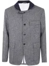 Thom Browne Fisherman Shawl Solid Donegal Tweed Clothing In Gray