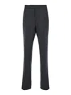 Thom Browne Grey Pinstripe Pants With Concealed Closure In Wool Man In Grey