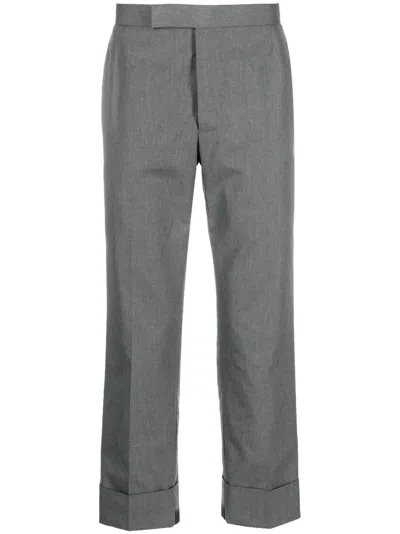 Thom Browne Gg Backstrap Trouser Cuffed Hem In Grey