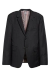 Thom Browne Fit 1 Pinstripe Wool Sport Coat In Dark Grey