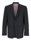 Thom Browne Grey Pinstripe Single-breasted Jacket In Wool Man In Blue