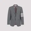 Thom Browne Classic Sports Jacket In Wool In Med Grey