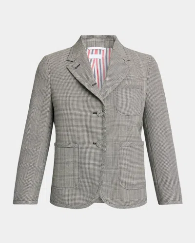 Thom Browne Fit 2 Multi-check Crop Single-breasted Sport Coat