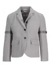 Thom Browne Abrigo Midi - Gris In Gris