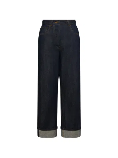 Thom Browne Five-pocket Cuffed Jeans In Black