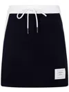 Thom Browne Blocked 4 Bar Mini Skirt With Side Slits In Black