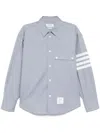 Thom Browne Straight Fit 4 Bar Shirt In Blue
