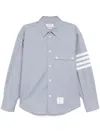 Thom Browne Straight Fit 4 Bar Shirt In Blue