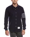 Thom Browne Flannel 4-bar Shirt In Blue
