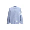 Thom Browne Flannel 4-bar Shirt In Blue
