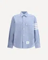 Thom Browne Flannel 4-bar Shirt In Blue