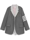 Thom Browne Flannel Blazer Set In Gray
