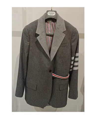 Thom Browne Flannel Blazer Set In Black