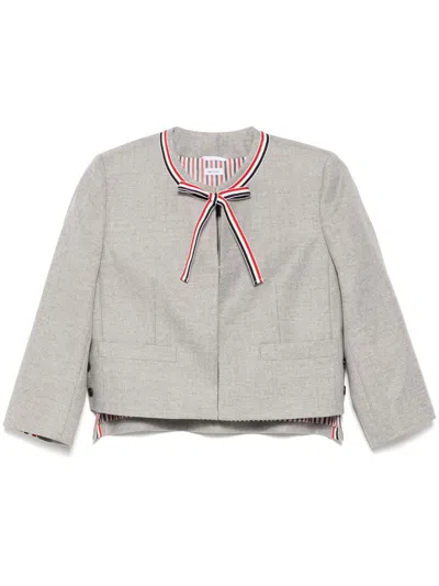 THOM BROWNE FLANNEL CROPPED JACKET