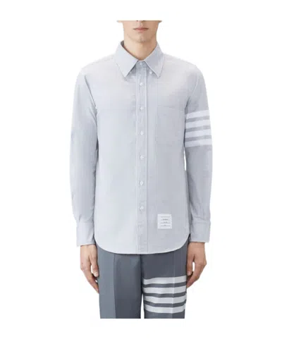 Thom Browne Flannel Four-stripe Shirt In White