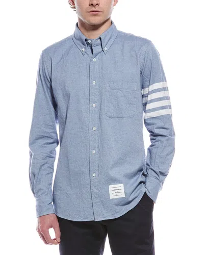 Thom Browne Flannel Shirt In Blue