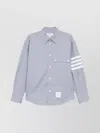 Thom Browne Flannel Shirt Featuring Button-down Collar In Blue