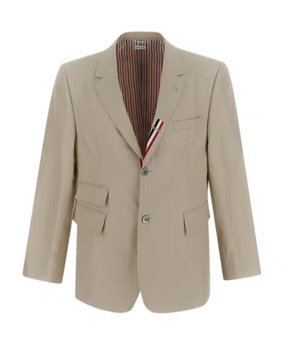 Thom Browne Flap-pockets Single-breasted Jacket In Nude