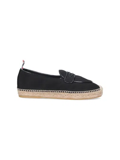 Thom Browne Espadrille Penny Varsity In Black