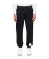 Thom Browne Flecked Knitted Track Pants In Black