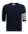 Thom Browne 4-bar Knitted Virgin Wool Sweater In Blue
