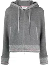 Thom Browne Fleece Zipped-up Cardigan In Grey