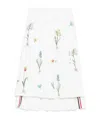 Thom Browne Floral-embroidery Midi Skirt In White