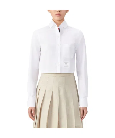 Thom Browne Floral-intarsia Cotton Jumper In White