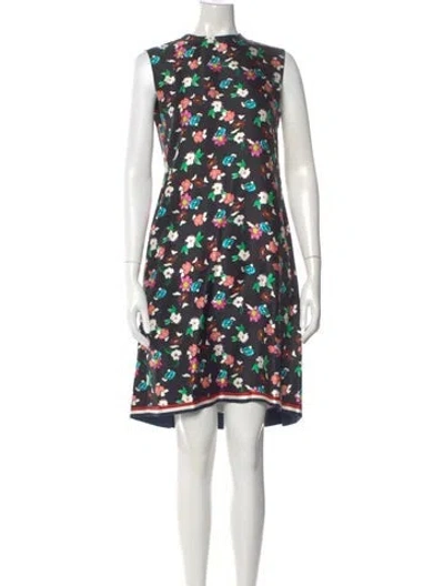 Pre-owned Thom Browne Floral Knee-length Dress In Black